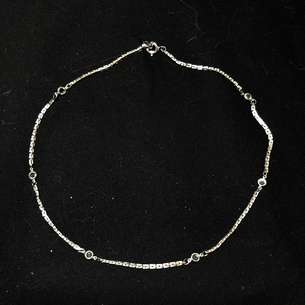 Silver necklace with stones